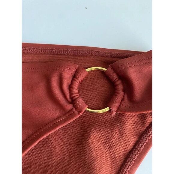 XHILARATION Bikini Bottom Women’s Sz XS Orange Rust Ruched Ring - Picture 3 of 10